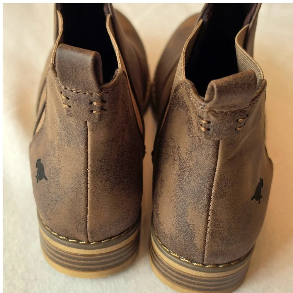 Rocket Dog Womens Brown Distressed Chelsea Ankle Boots Low Heel C429 Size 9